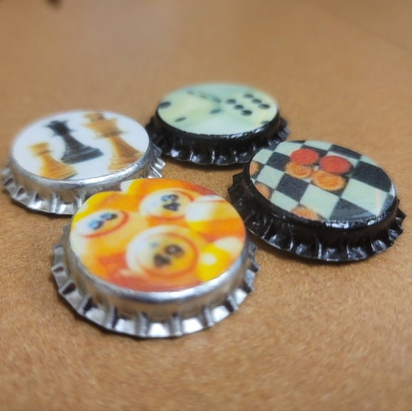 Game Room Bottle Cap Magnets Hand Crafted - Picture 2 of 4